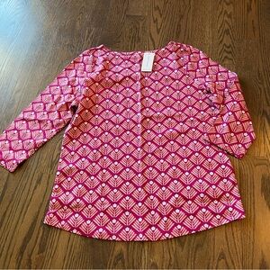 NWT Charter Club Bateau neckline 3/4 sleeve 100% supima cotton top size large